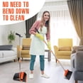 thumbnail image 6 of Upgrade Broom and Dustpan Set, Self-Cleaning with Dustpan Teeth, Indoor&Outdoor Sweeping, Ideal for Dog Cat Pets Home Use, Stand Up Broom and Dustpan (Gray&Orange), 6 of 7