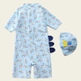 thumbnail image 3 of Gerichy Boys Swim Set, 2T 3T 4T 5T Swimsuit Boys Children Swimwear Boys Cartoon Breathable Boys Shortsleeved Sunscreen Swimsuit Swimming Cap, 3 of 5
