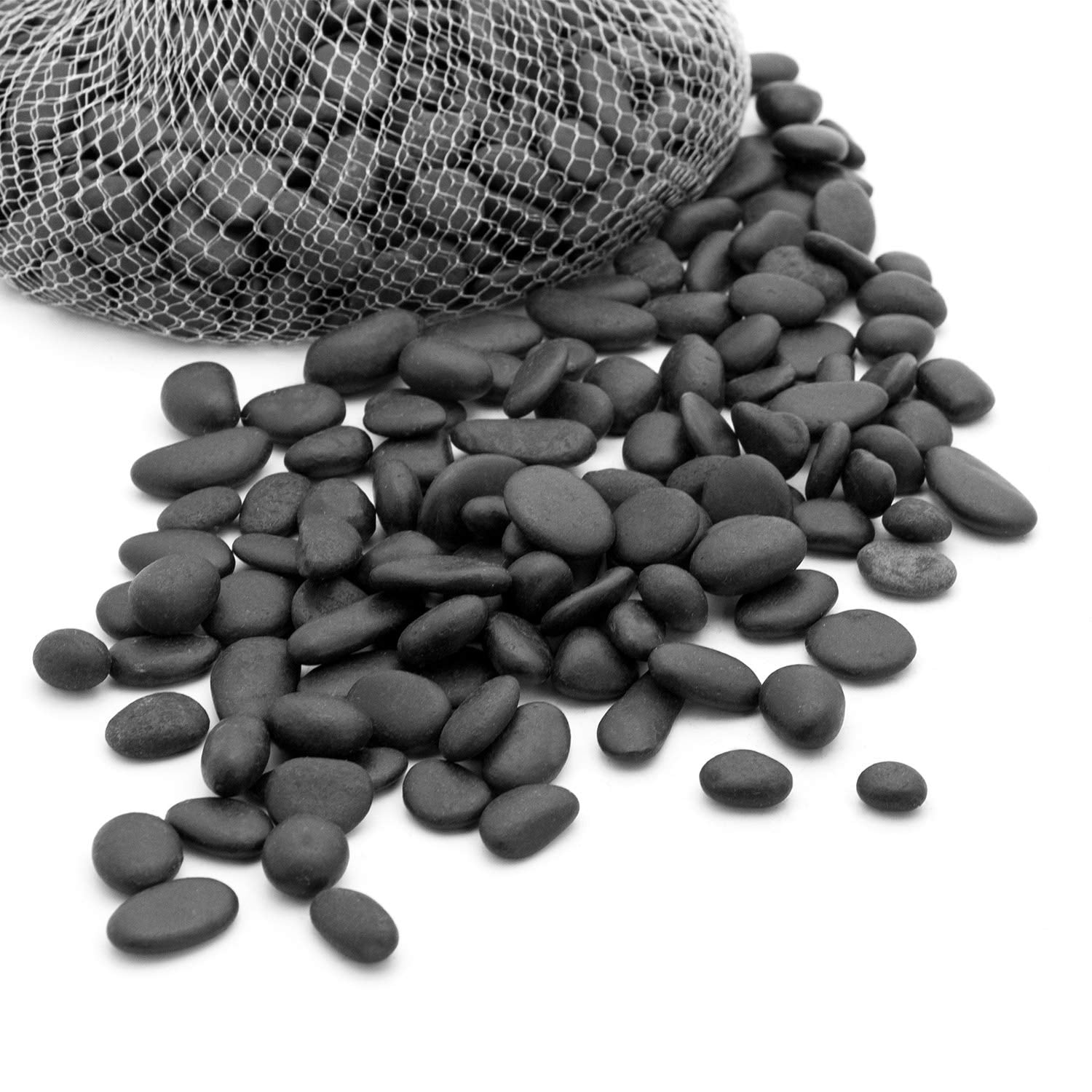 STONED® Tiny Polished Black River Stones Pebbles 