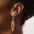 thumbnail image 4 of Diamond2Deal 14K Yellow Gold Polished Oval Twisted Dangle Leverback Earrings for Women (L- 2.13 inch, W- 0.38 inch), 4 of 6