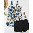 thumbnail image 6 of Avamo Women 2 Piece Tankini Swimsuit Set Floral Print Beachwear Bathing Suit V Neck Swimwear, 6 of 6