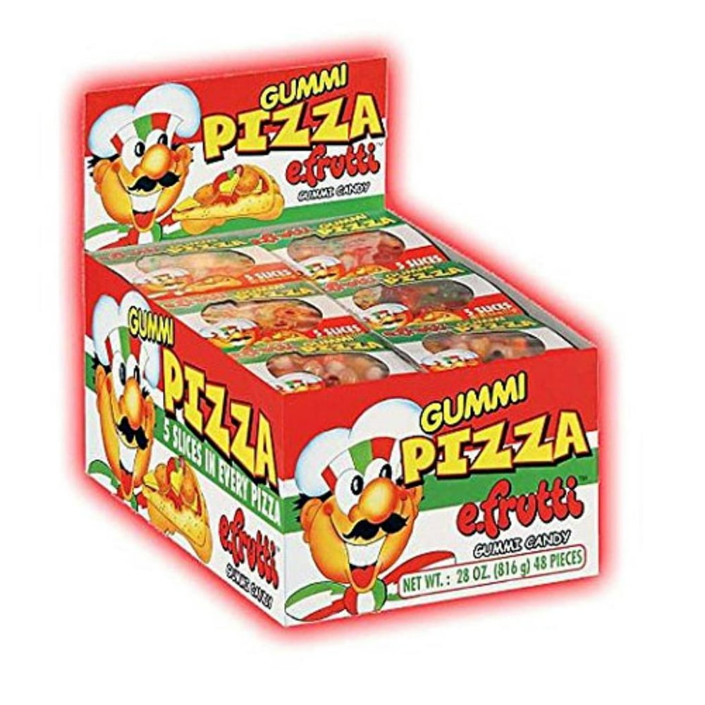 Gummi Pizza, Display box contains 48 individually wrapped Gummi shaped