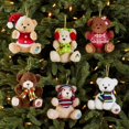 thumbnail image 2 of Juego de Adornos Navideños Hug Fun Colgantes de Peluche para árbol de Navidad Osos 13 x 9 cm (6 Piezas), 2 of 2