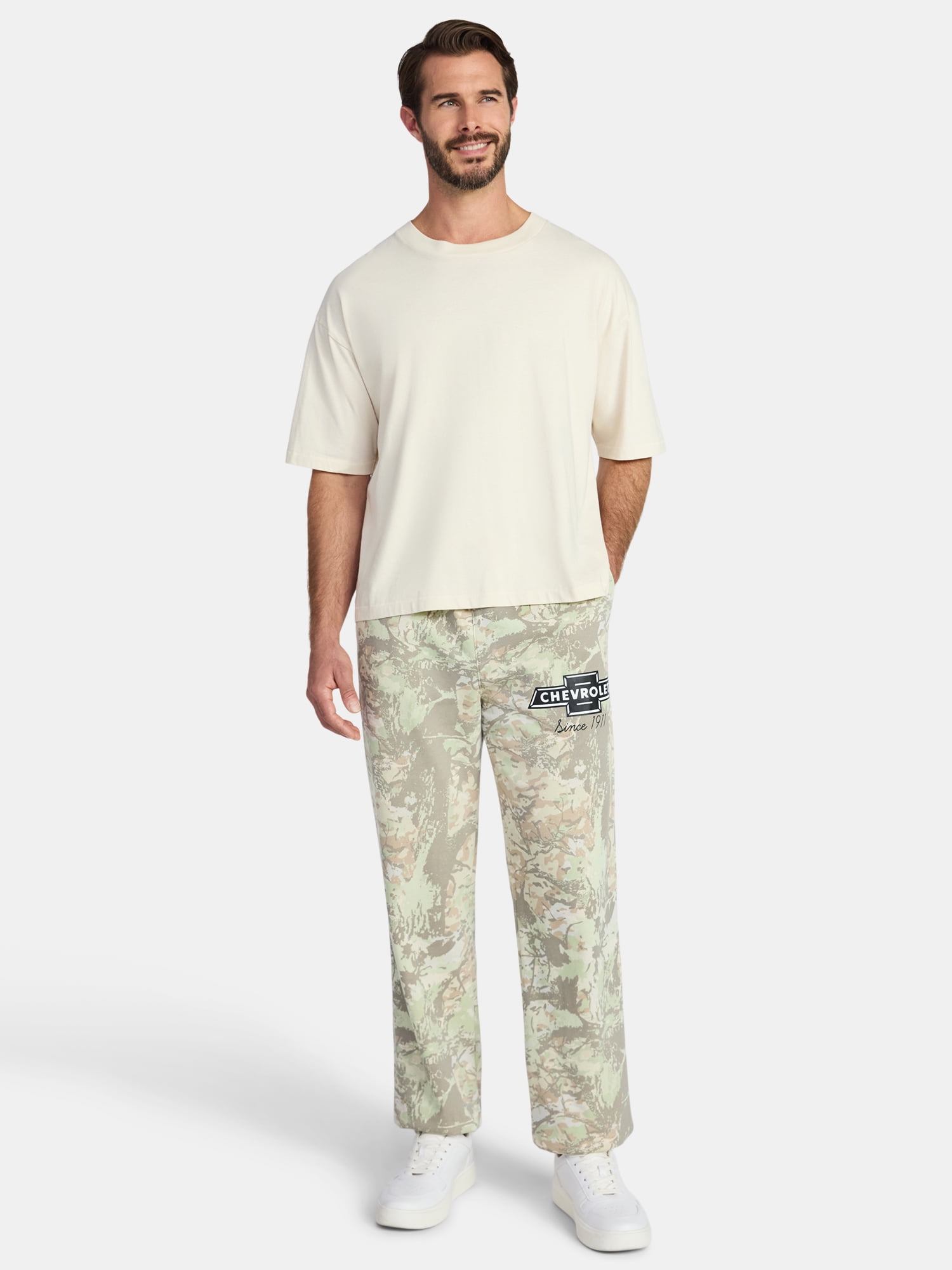 Chevrolet Men's and Big Men's Camo Fleece Jogger Pants, Sizes S-3XL