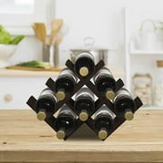 Wooden 8 Bottle Wine Rack Counter Table Top Free Standing Elegant