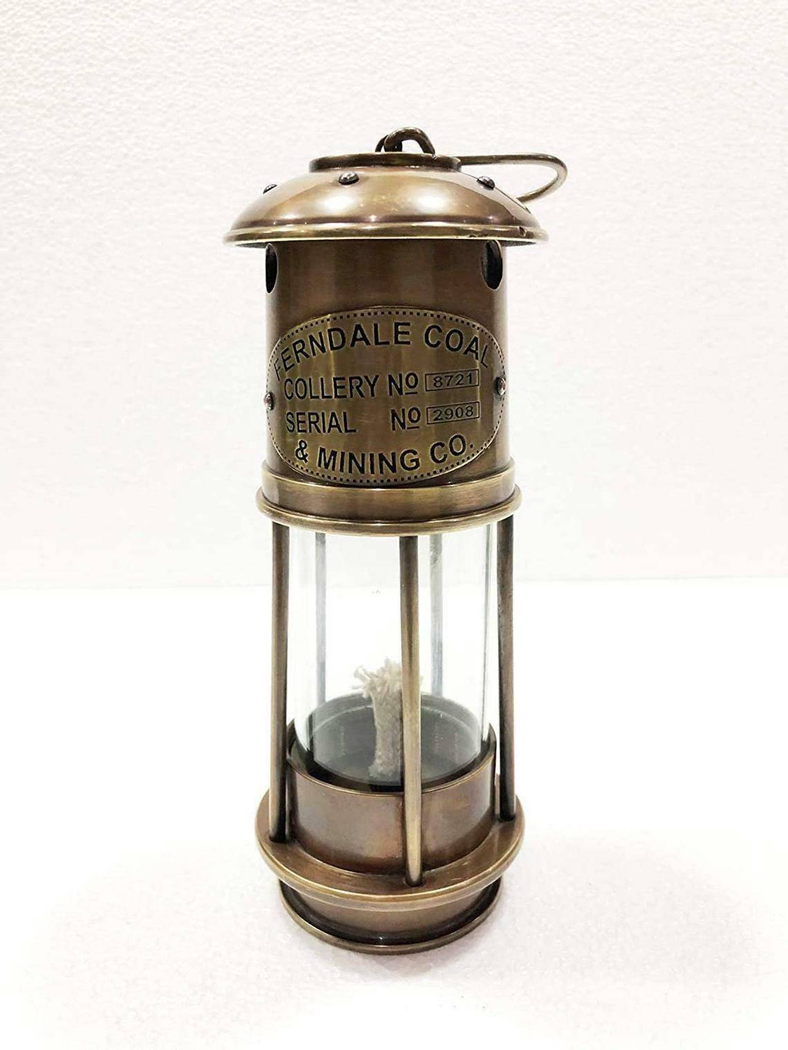 Antique Brass Minor Oil Lamp Maritime Ship Lantern 7 handmade vintage
