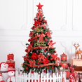 thumbnail image 2 of 4/5/6/9 ft Oro Rojo Árbol De Navidad Decoración Conjunto Completo Paquete De Lujo Encriptación Luz Grande Decoraciones Navideñas 2.1/1.8/1.5/1.2 Metros Viene Con Adornos Cintas Luminosas Luces De colo, 2 of 3