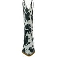 thumbnail image 5 of ARiderGirl Hanan Women Fashion Western Cowboy Boots Cow Print Stacked Leather Heel and Stitched Leather Welt Mid Calf Boots, 5 of 6