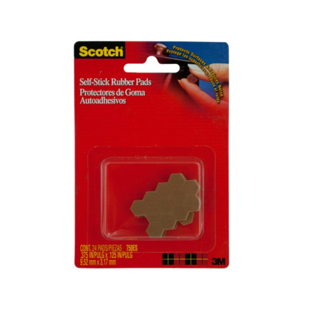 Scotch SelfStick Rubber Pads, 24 Count