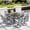 Gray, variant on BUPPLEE 9-Piece Outdoor Dining Set for 8 with Swivel Chairs, Square Metal Table with Umbrella Hole for Patio, Deck and Backyard