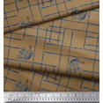 thumbnail image 3 of Soimoi Brown Cotton Duck Fabric Leaves & Geometric Decor Fabric Printed Yard 42 Inch Wide, 3 of 3