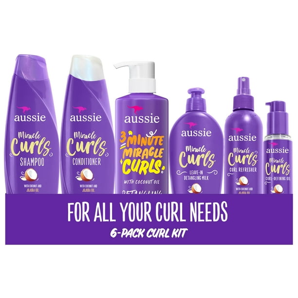 Set para el cuidado del cabello Aussie Miracle Curls, champú y acondicionador +4