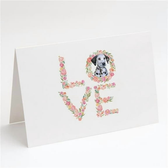 Dalmatian Puppy Love Greeting Cards and Envelopes Pack of 8 7 in x 5 in