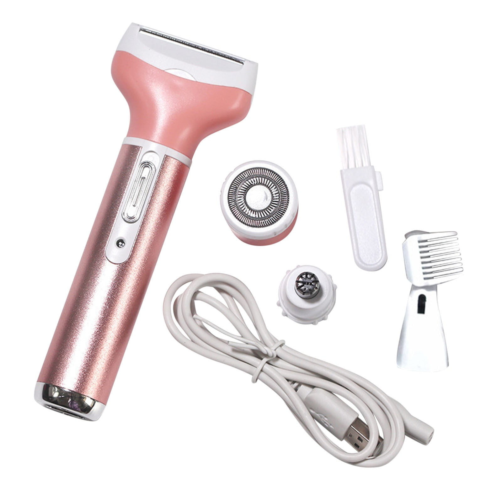 Electric Shaver For Women Men – 4 In 1 Grooming Kit With Nose Trimmer, Eyebrow Shaver, Sideburn & Mustache Trimmer, Rechargeable USB, Bikini Area, Armpit, Arm, Leg, Travel Friendly Hair Removal Tool