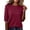 Wine, variant on Lmnyox Summer T Shirt for Women Solid Color Half Sleeve Round Neck Tee Shirt Trendy Loose Ribbed Knit Basic Tops