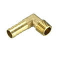 thumbnail image 4 of Brass Barb Hose Fitting 90 Degree 10mm Barbed x 1/4 PT Male Pipe Connector, 4 of 5