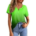 thumbnail image 1 of Blusas de moda de verano para mujer con estampado, cuello en V y manga corta, 1 of 4