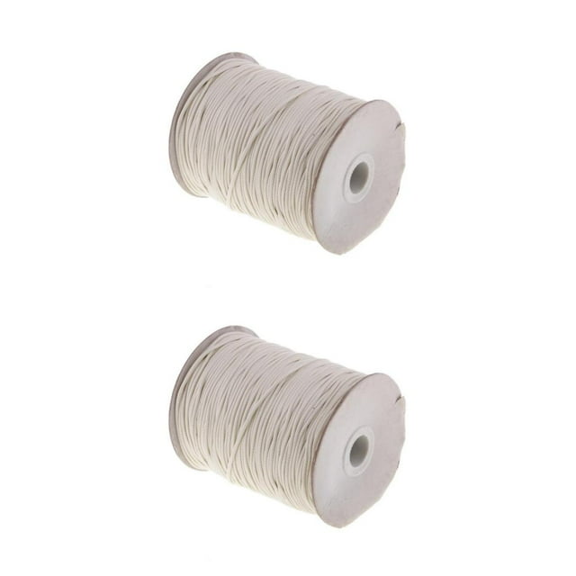 Guardoinrt 170M/Roll Fil de Cordon de Coton Ciré Perle DIY String Bijoux 1.5mm Beige 170 Mètres 2Set