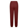 thumbnail image 5 of Wyobmus Womens Wide Leg Pants Graphic Sweatpants Satrs Print Jogger Pants High Waist Drawstring Baggy Straight Leg Sweatpants B-Burgundy, 5 of 6