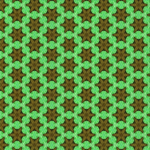 Ahgly Company Indoor Square Patterned Neon Green Area Rugs, 5' Square