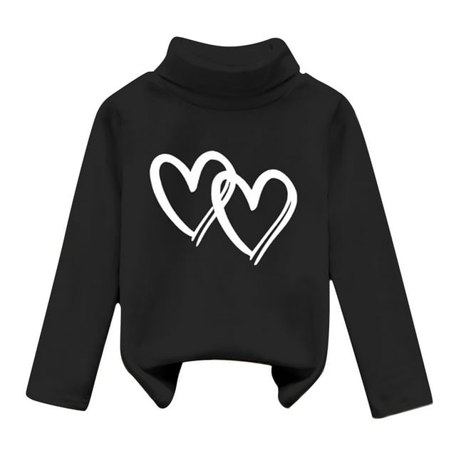 Girls Graphic Fall Tees High Collar Velvet Warmth Soft Unisex E Going Out Fall Tops for 7-8 Years