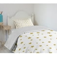 thumbnail image 4 of Ambesonne Birthday Quilted Bedspread Set 2 Pcs, Yellow Stars Pattern, Twin Size, Yellow and White, 4 of 6