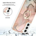 thumbnail image 5 of Allytech for Samsung Galaxy S23 Plus Case 6.6 inch, [Rotation Ring Kickstand] IMD Frame Shockproof Soft Silicone Drop Protective Women Men Slim Marble Cover for Samsung Galaxy S23 Plus 5G, Rosegold, 5 of 10