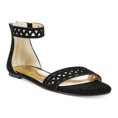 

Thalia Sodi Women s Jacey Microfiber Geometric Flat Sandals Black Size 5M