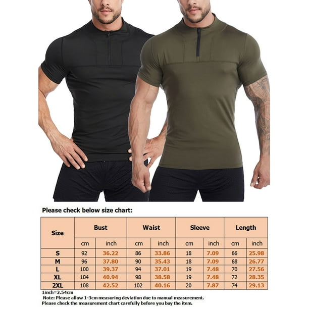 LUXUR Mens Compression Shirts Short Sleeve Sport T Shirt Cool Dry