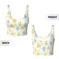 thumbnail image 5 of Haiem Snake And Cactus Pattern Womens Sports Bra - U Neck Padded Low Impact Yoga Bra Workout Crop Top Gym Moisture-Wicking Workout Vest -Medium, 5 of 9