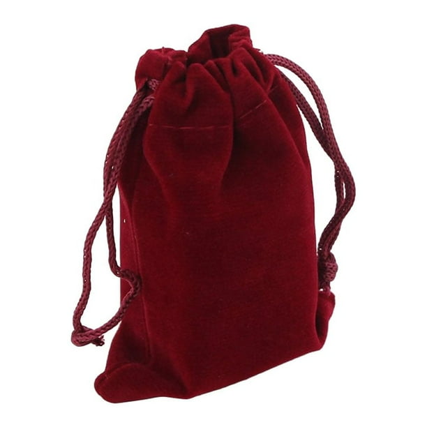FELTECHELECTR 10 bolsas de regalo con cordón de 7 x 9 cm para bodas, dulces, joyas (rojo vino)