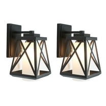 SAFAVIEH Braith 2-Light A19 Black Steel Wall Sconce with Black Shade, Set of 2