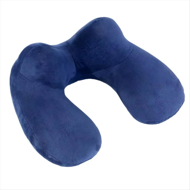 Almohada de Viaje en Forma de U Almohada Inflable para el Cuello las Vértebras Cervicales Accesorios de Viaje Cómoda Almohada para Dormir C