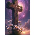 thumbnail image 4 of Stained Glass Style Easter Banner with He is Risen Message Background Decoration for Church Celebrations Easter Parties and Religious Gatherings, 4 of 4