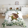 thumbnail image 2 of Erosebridal Funny Hedgehog Twin Bedding Sets Cartoon Animal Comforter Set, Eucalyptus Leaves Bedding Comforter Sets Jungle Wildlife Duvet Insert, Tropical Plants Down Comforter, 2 of 6