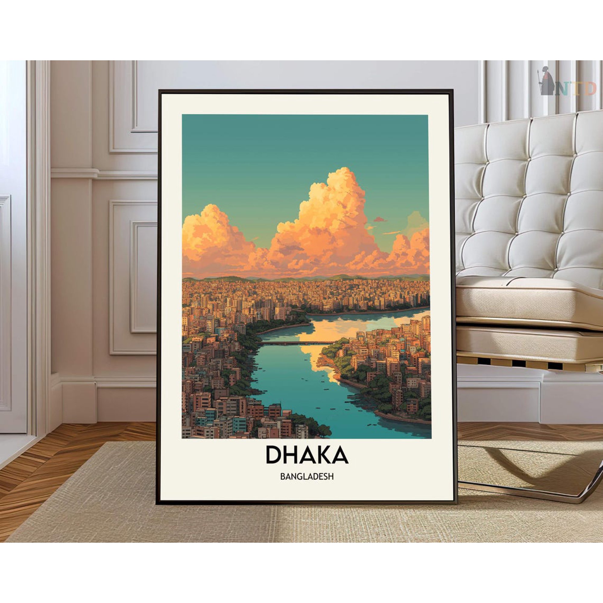 Dhaka Bangladesh Poster, South Asian Capital And City Travel Decor