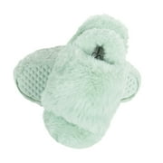 Jessica Simpson Girls Plush Faux Fur Slip On House Slippers with Memory Foam