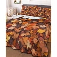 thumbnail image 3 of Quilts Full Size, Maple Leaf Autumn Soft Comforter Bedding Set for Bed, Farmhouse Fall Botanical Leaves Lightweight Quilted Bedspread with Pillow Cover(2 Pieces) for All Season, 78x90 Inch, 3 of 6