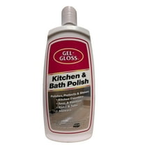 Gel-Gloss Kitchen & Bath Polish and Cleaner for Fiberglass, Acrylic, Marble, Corian, Porcelain, Ceramic, Stainless Steel Sinks-16 oz