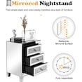 thumbnail image 3 of VINGLI Mirrored Nightstand with 3 Drawers Modern End Table Bed Side Table with Mirrored Finish, 17.72-inch W x 13.78-inch D x 23.62-inch H, Silver, 3 of 9