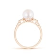 thumbnail image 2 of ANGARA Japanese Akoya Cultured Pearl Ring with Cluster Diamonds in 14K Rose Gold for Women | June Birthstone, Birthday, Anniversary, Jewelry Gift for Women | Pearl Ring, 2 of 8