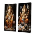 thumbnail image 3 of Designart "Ganeshas Blessing Hinduisim Art wall art II" Hinduism Wall Art Set Of 2 - Orange Spiritual Gallery Set For Office Decor, 3 of 7