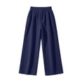 thumbnail image 7 of BXJX Girls Corduroy Pants, Outdoor Elastic Waist Straight Leg School Kids Casual Pants Navy Size 13-14 T, 7 of 7
