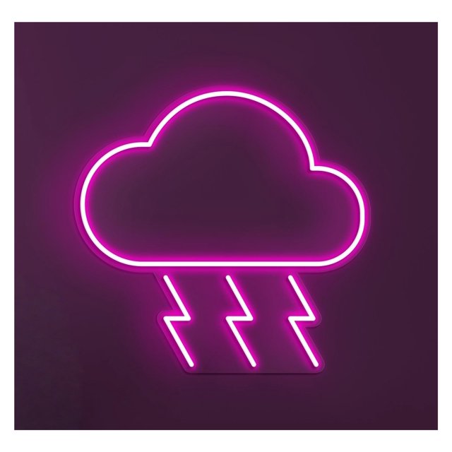 Letrero De Neón LED Con Forma Nube Relámpagos, Tormenta Eléctrica, Arte Pared, Clima Tormentoso, Decoración Habitación Para Niños 40cm