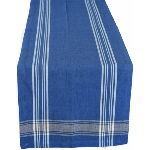 Yourtablecloth Striped Table Runner Nautical Blue, 14 x 108