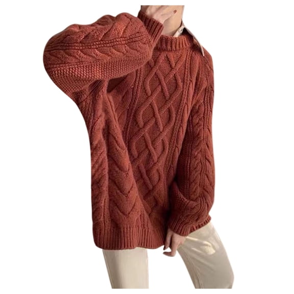 Vedolay Cardigan Sweaters for Women Turtleneck Long Sleeve Loose Casual Knit Pullover Sweater Blouse Red,One Size