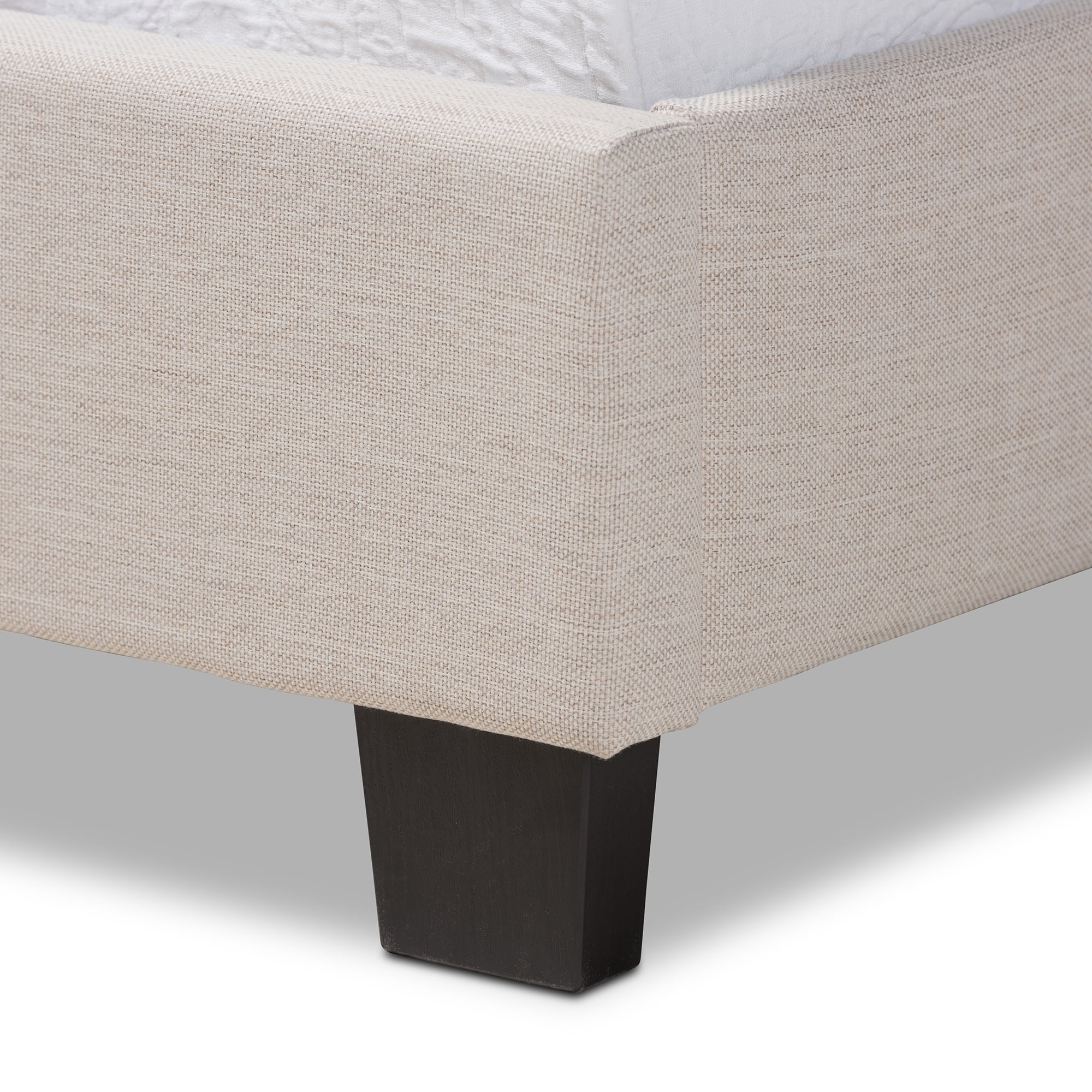 Baxton Studio Ansa Modern and Contemporary Beige Fabric Upholstered Twin Size Bed