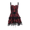 thumbnail image 2 of Mini vestido gótico Fernando Cuadros Estético Rojo Negro Mujer, 2 of 8