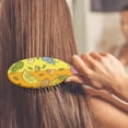 thumbnail image 4 of Fresh Pineapple Hair Brush, Tropical Fruit Pattern Detangling Paddle Brush, Yellow Summer Print, Soft Bristle Brush for Wet & Dry Hair, 4 of 8