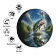 thumbnail image 4 of Salouo Largemouth Bass Jumping Out of The Water Print Spare Tire Cover 14-17 inch Spare Tire Protector Universal Tough Tire Wheel Cover for Trailer SUV and Truck-17 inch, 4 of 6